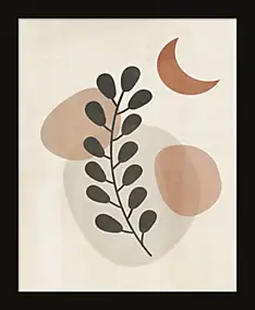 Image encadrée branche lune beige et noir l.24 x H.30 cm Dada Art