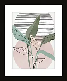 Image encadrée tiges floral rose et vert l.24 x H.30 cm Dada Art