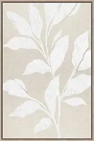 Image encadrée branche floral blanc et beige l.60 x H.90 cm Dada Art