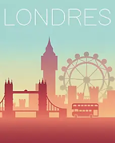 Affiche Londres l.40 x H.50cm Dada Art