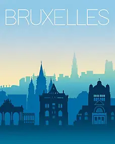 Affiche Bruxelles l.40 x H.50cm Dada Art