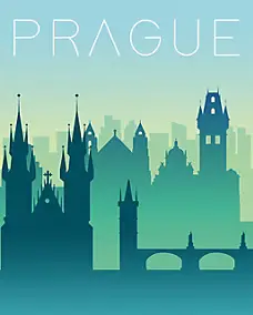 Affiche Prague l.40 x H.50cm Dada Art