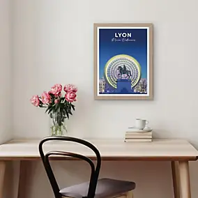 Image encadrée Lyon place Bellecour l.30 x H.40cm Dada Art