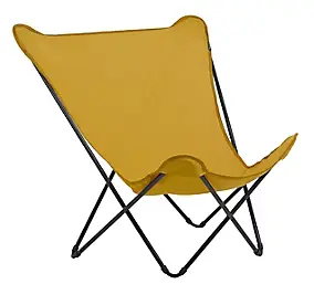 Fauteuil de jardin pliant Lafuma SEVILLE en toile en polyester - Coloris jaune curry - Hauteur 87 cm
