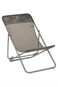 Transat pliant Lafuma Maxi Transat acier gris et polyester marron graphite