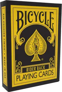 Jeu de 54 Cartes Reverse Jaune & Noir : Rider Back - Bicycle