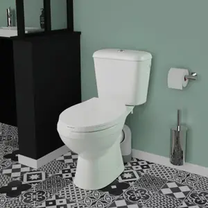 Pack WC sans bride TANIA à poser 36 x 72 x 64,5 cm cuvette céramique sans rebord blanc