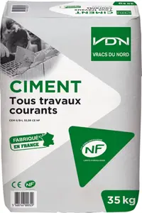 Ciment gris tous travaux courants NF, CEM II, 32,5 - sac de 35 kg