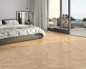 Carrelage sol intérieur grès cérame émaillé aspect bois NORDIK MARQUETERIE 100 x 100 cm