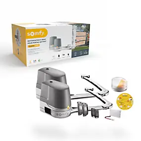 Motorisation à bras pour portail battant Evolvia Star Somfy - Vantail max 2 m et 200 kg - Fabriqué en France - Batterie de secours incluse