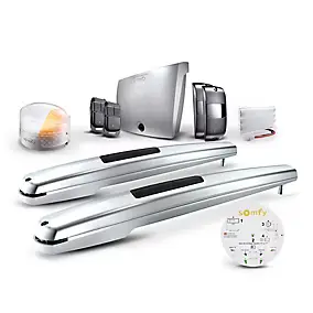 Motorisation à vérins pour portail battant Exavia Star Somfy - Vantail max 2,5 m et 250 kg - Fabriqué en France - Batterie de secours incluse