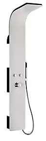 Colonne de douche hydromassante mécanique avec pommeau intégré + douchette + flexible, noir/blanc, Essebagno