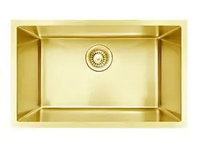 Évier sous plan en inox finition doré 1 grand bac, L.76 x P.45 cm, Essebagno Luisa