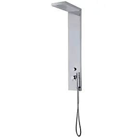 Colonne de douche mécanique avec douchette et flexible, aluminium chromé, Essebagno Essekadra