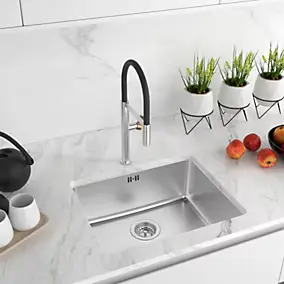 Évier sous plan en inox 1 bac, L.54 x P.44 cm, Essebagno Inoxa