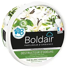 Destructeur d'odeurs gel Boldair thé blanc vanille 300g