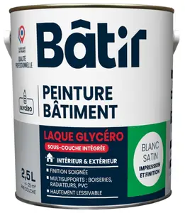 Peinture laque glycero multisupports 2,5 L - Blanc satin