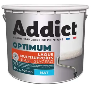 Peinture laque glycéro multisupport blanc mat intérieur extérieur 10 L