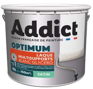 Peinture laque glycéro multisupport blanc satin intérieur extérieur 10 L