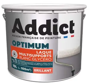 Peinture laque glycéro multisupport blanc brillant intérieur extérieur 10 L