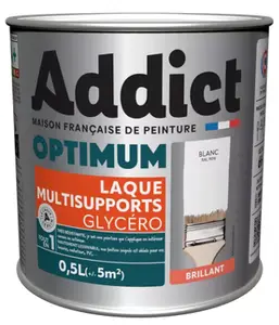 Peinture laque multisupport blanc brillant intérieur extérieur 0,5 L