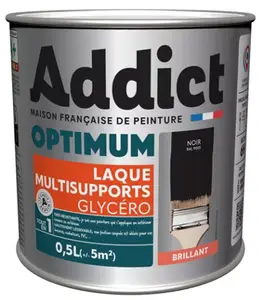 Peinture laque multisupport noir brillant intérieur extérieur 0,5 L