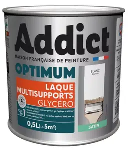 Peinture laque multisupport blanc satin intérieur extérieur 0,5 L