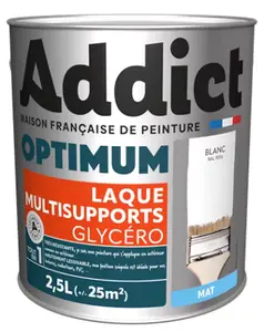 Peinture laque multisupport blanc mat intérieur extérieur 2,5 L