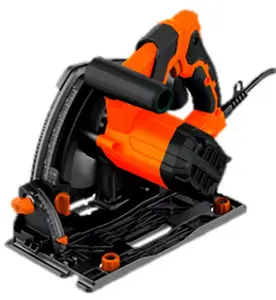 Scie plongeante 1200 W lame TCT 165 mm coupe 56 mm avec 2 rails de guidage