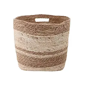 Panier rond base carrée en jonc de mer Norasia couleur naturelle taille S