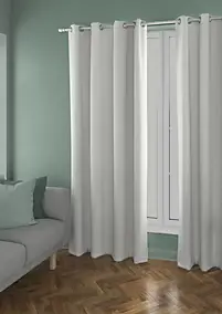 Rideau occultant phonique Louca Ornami blanc l.140 x h.240 cm