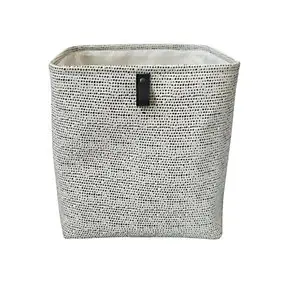 Panier de rangement cube avec poignée Achille noir et blanc
