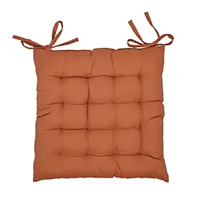 Galette de chaise orange terracotta L.45 x l.45 cm Ornami