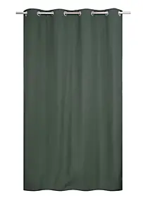 Rideau thermique à œillets effet lin vert L.240 x l.140cm