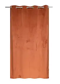 Rideau occultant thermique à œillets velours terracotta L.240 x l.140cm