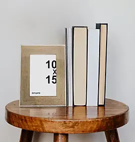 Cadre photo effet bois tressé beige 10 x 15 cm Ornami