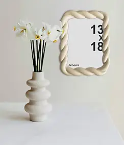 Cadre photo torsadé beige écru 13 x 18 cm Ornami
