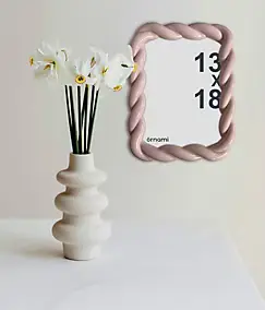 Cadre photo torsadé rose 13 x 18 cm Ornami