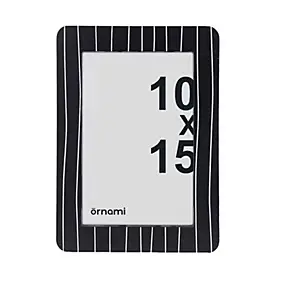 Cadre photo résine rayé noir et blanc l.10 x H.15 Ornami