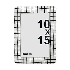 Cadre photo résine carreaux noir l.10 x H.15 Ornami