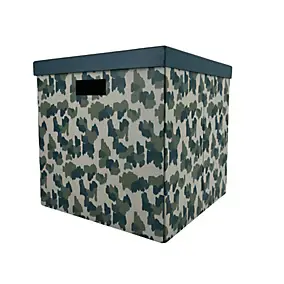 Boîte de rangement en carton avec couvercle Norasia motif camouflage