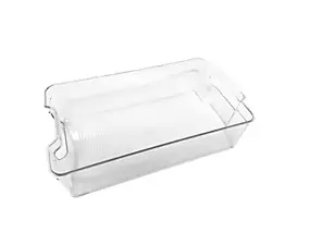 Bac de rangement en plastique transparent pour réfrigérateur 37,5 x 21 x 10 cm Ornami
