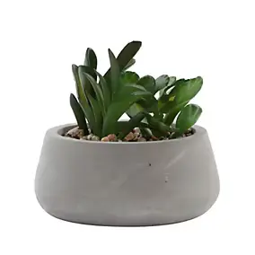 Plante artificielle en pot effet béton H.12cm Ornami