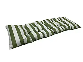 Coussin de banc déperlant rayures vert et blanc L.120 x l.40 x ep.4cm Ornami
