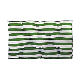 Coussin palette rayé vert blanc L.120 x l.80 x ep.10cm Ornami