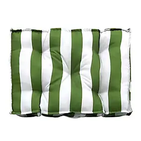 Coussin câle reins déperlant rayé vert blanc L.60 x l.10 x ep.40cm Ornami
