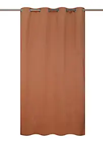 Rideau occultant thermique à oeillets effet lin terracotta L.260 x l.140cm Ornami
