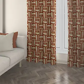 Rideau tamisant à œillets Eden imprimé ethnique multicouleurs l.140 x H.260cm Ornami