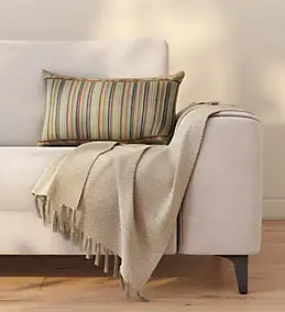 Housse de coussin Bella rayé multicouleurs l.30 x L.50cm Ornami