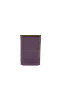 Boîte en métal Ornami violet avec couvercle en bambou 1,58 L